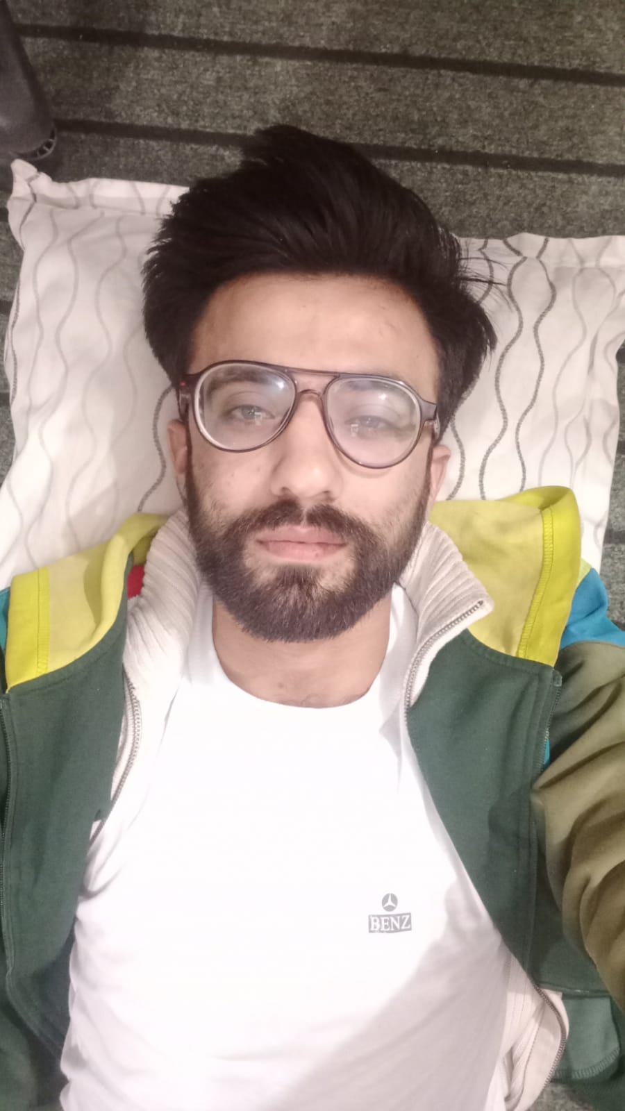 Lying down exhausted